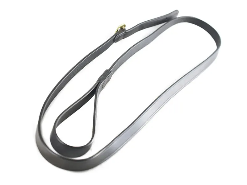 Ascot by Dever Plain Leather Lead Rein 5/8 Inch with Buckle in Black